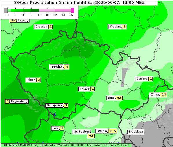 Niederschlag, 7. 6. 2025