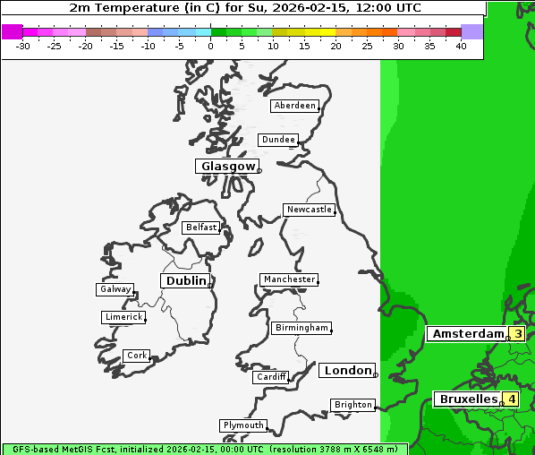 Temperatur, 15. 2. 2026