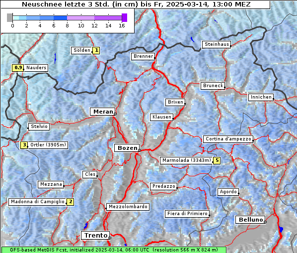 Neuschnee, 14. 3. 2025