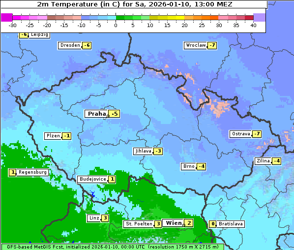 Temperatur, 10. 1. 2026