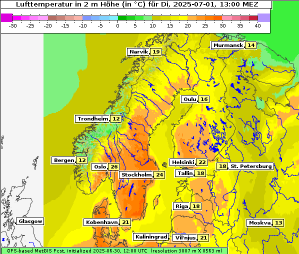 Temperatur, 1. 7. 2025