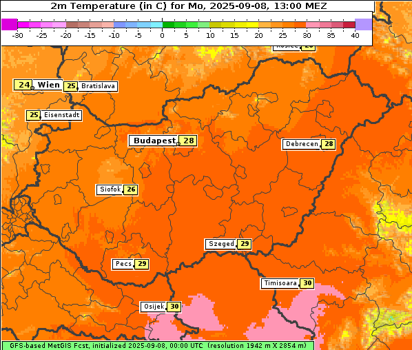 Temperatur, 8. 9. 2025