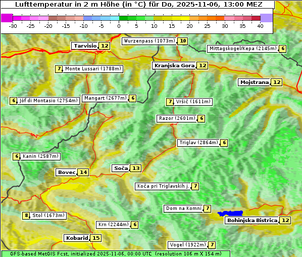 Temperatur, 6. 11. 2025