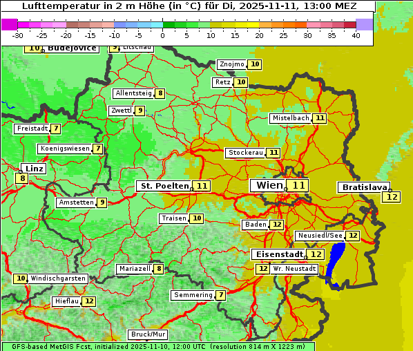 Temperatur, 11. 11. 2025