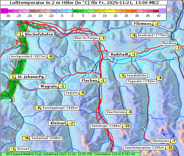 Temperatur, 21. 11. 2025