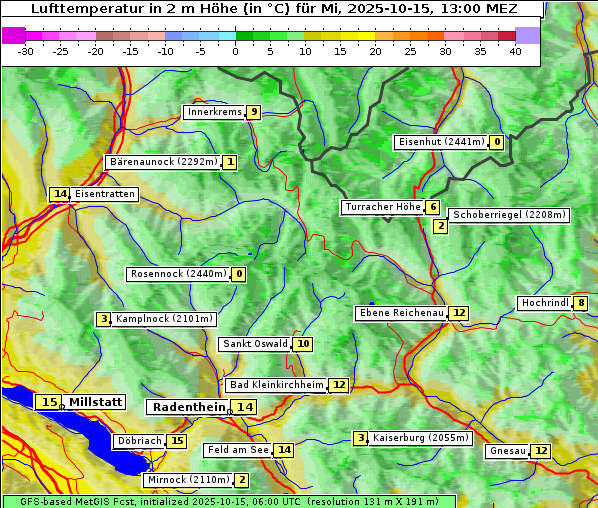 Temperatur, 15. 10. 2025