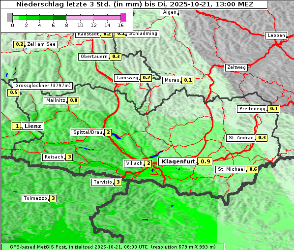 Niederschlag, 21. 10. 2025