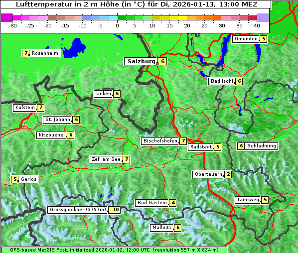 Temperatur, 13. 1. 2026