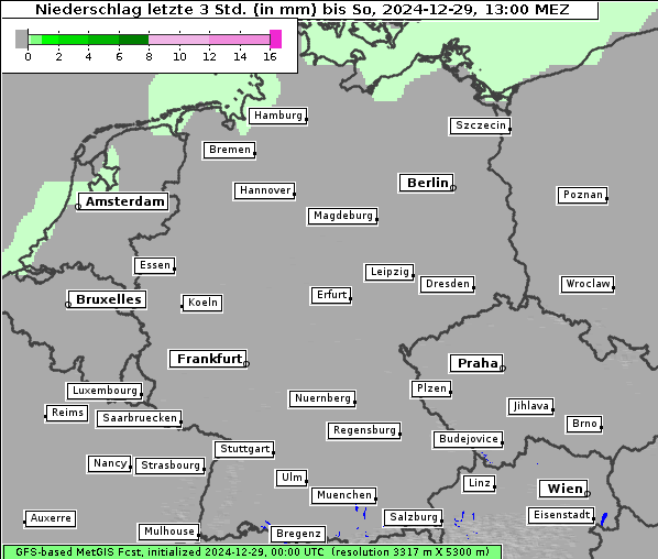 Niederschlag, 29. 12. 2024