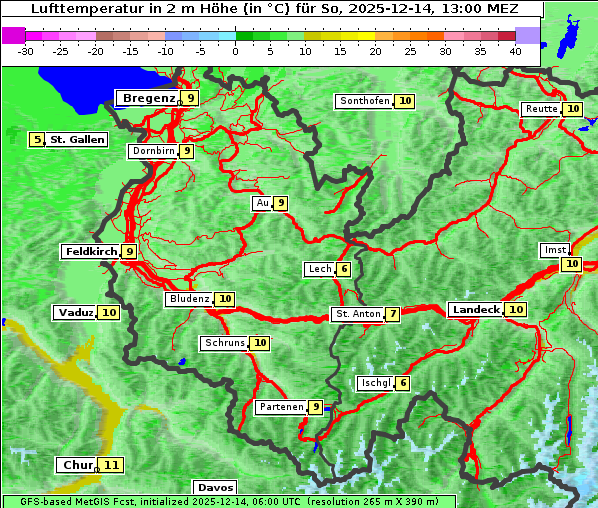 Temperatur, 14. 12. 2025