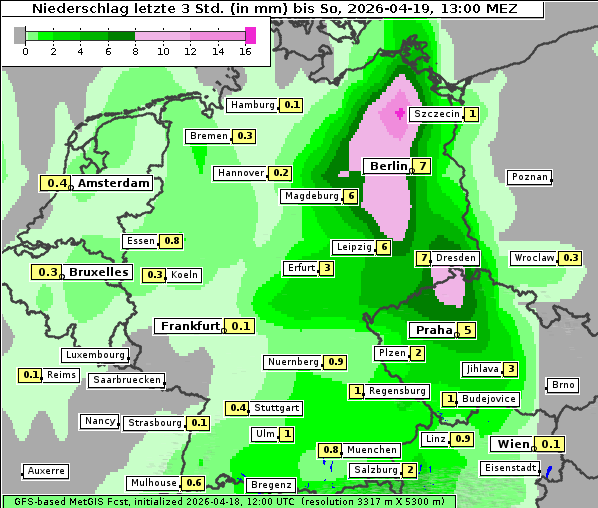 Niederschlag, 19. 4. 2026