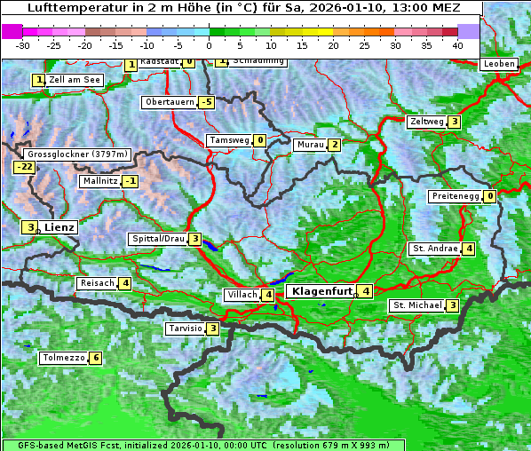 Temperatur, 10. 1. 2026
