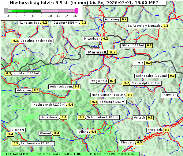 Niederschlag, 1. 3. 2026