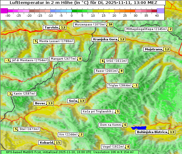 Temperatur, 11. 11. 2025