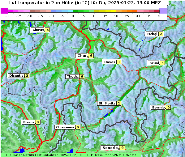 Temperatur, 23. 1. 2025