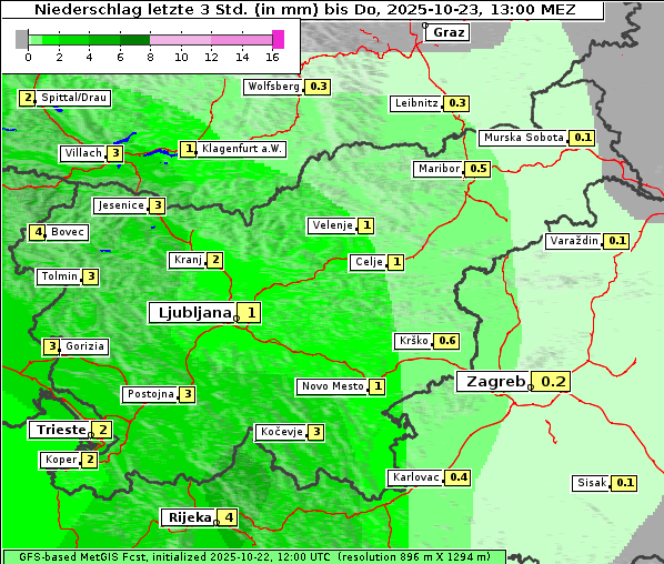 Niederschlag, 23. 10. 2025