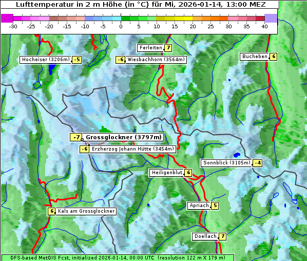 Temperatur, 14. 1. 2026