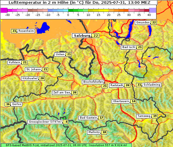 Temperatur, 31. 7. 2025