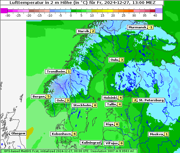 Temperatur, 27. 12. 2024