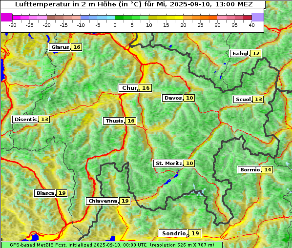 Temperatur, 10. 9. 2025