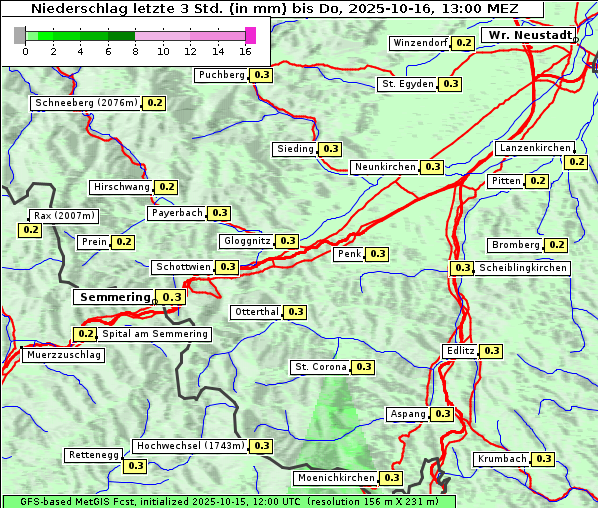 Niederschlag, 16. 10. 2025
