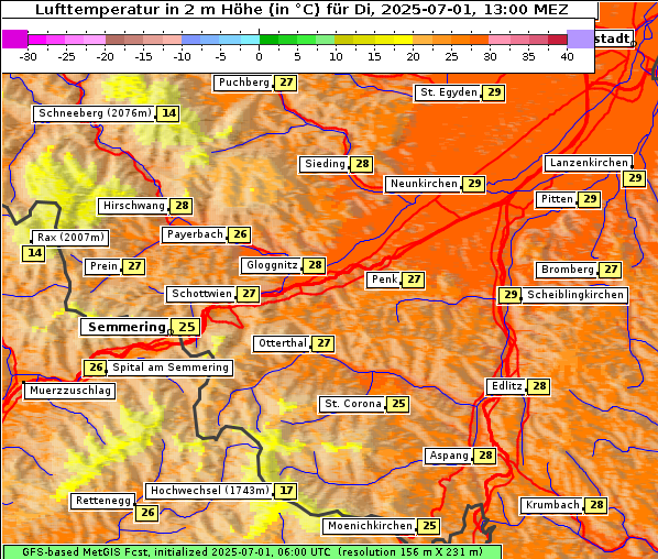 Temperatur, 1. 7. 2025
