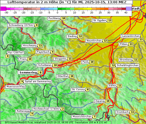 Temperatur, 15. 10. 2025