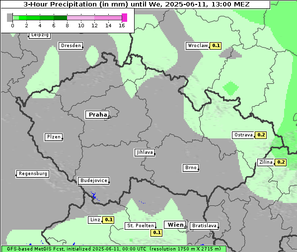 Niederschlag, 11. 6. 2025