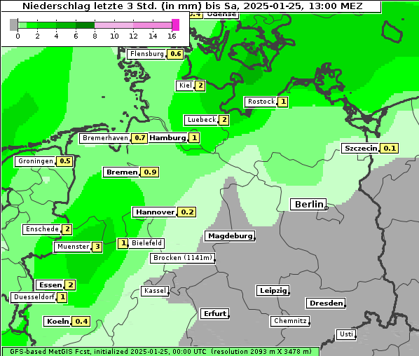 Niederschlag, 25. 1. 2025