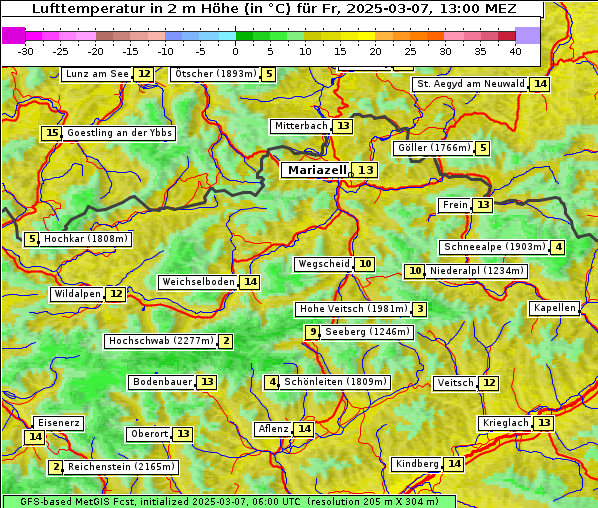 Temperatur, 7. 3. 2025