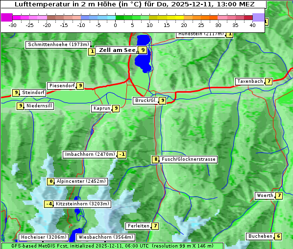 Temperatur, 11. 12. 2025