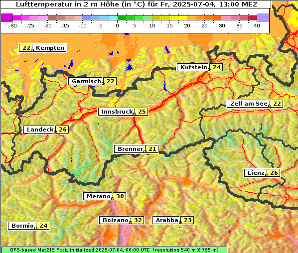Temperatur, 4. 7. 2025