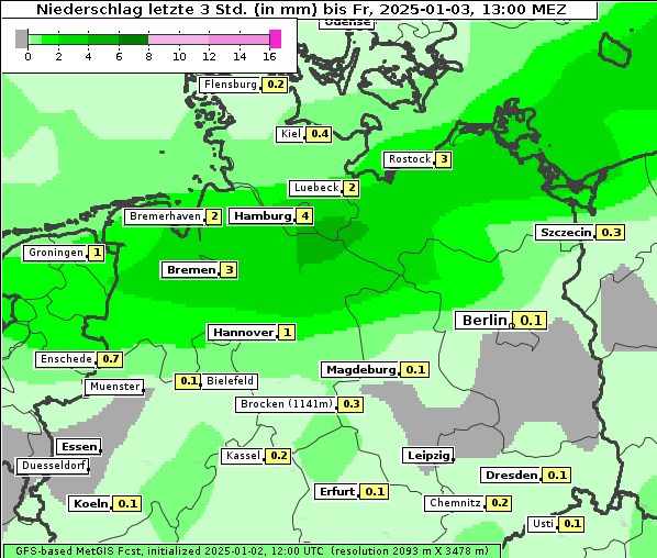Niederschlag, 3. 1. 2025