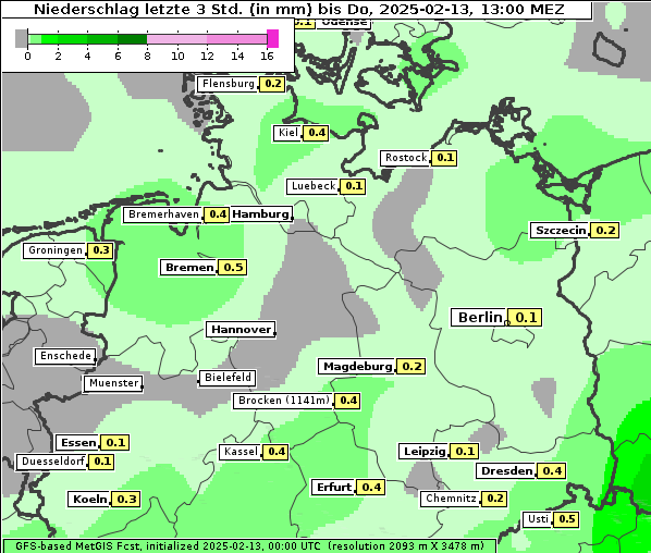 Niederschlag, 13. 2. 2025