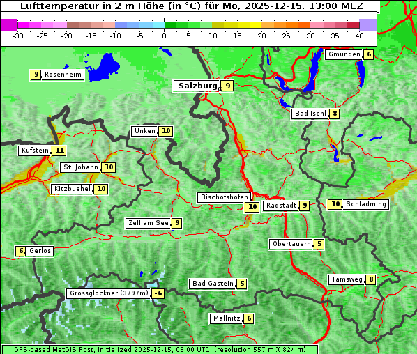 Temperatur, 15. 12. 2025
