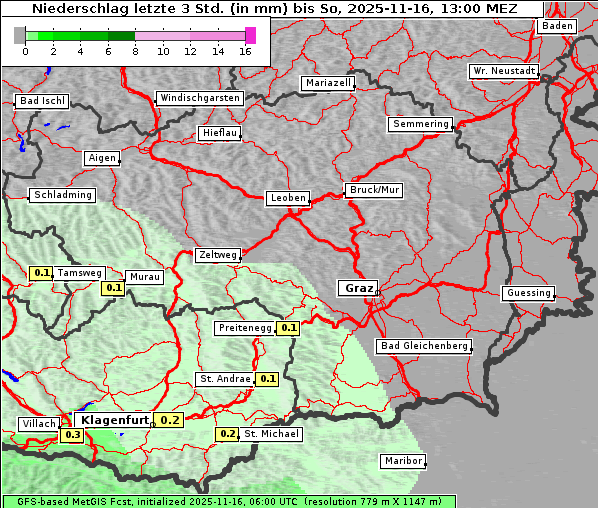 Niederschlag, 16. 11. 2025