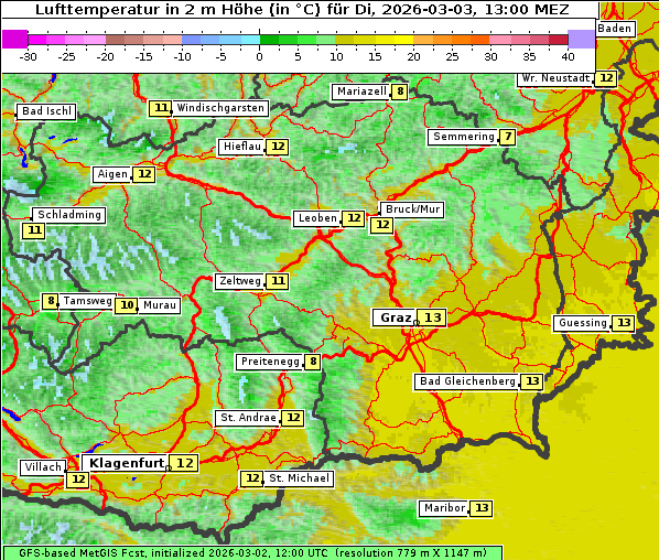 Temperatur, 3. 3. 2026