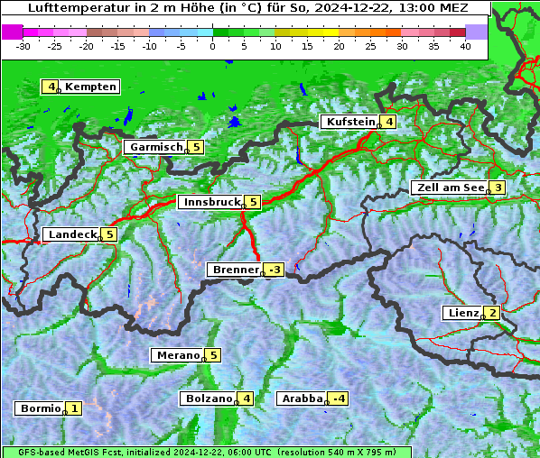 Temperatur, 22. 12. 2024