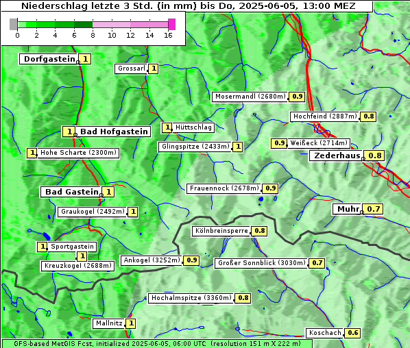 Niederschlag, 5. 6. 2025