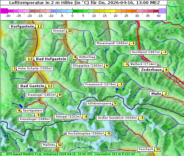 Temperatur, 16. 4. 2026