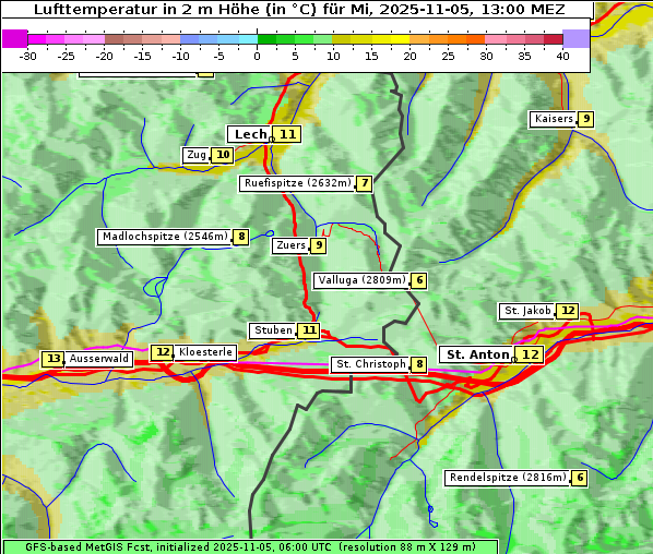 Temperatur, 5. 11. 2025