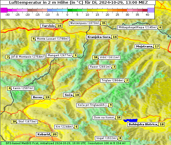 Temperatur, 29. 10. 2024