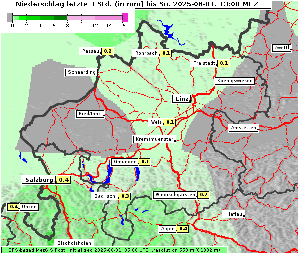 Niederschlag, 1. 6. 2025