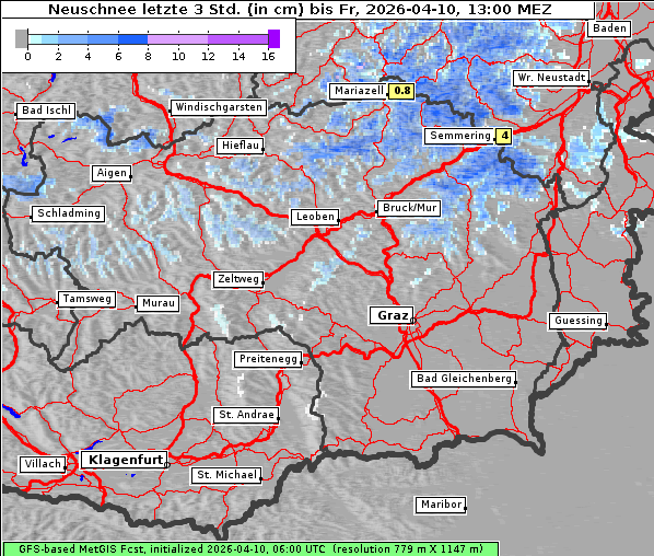 Neuschnee, 10. 4. 2026