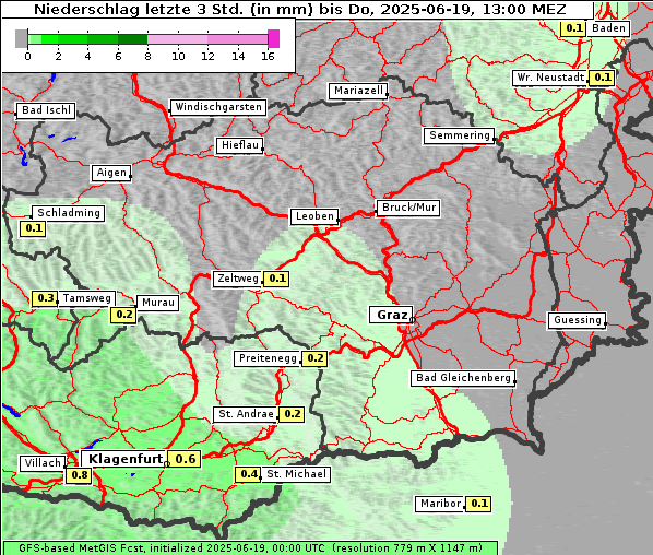 Niederschlag, 19. 6. 2025