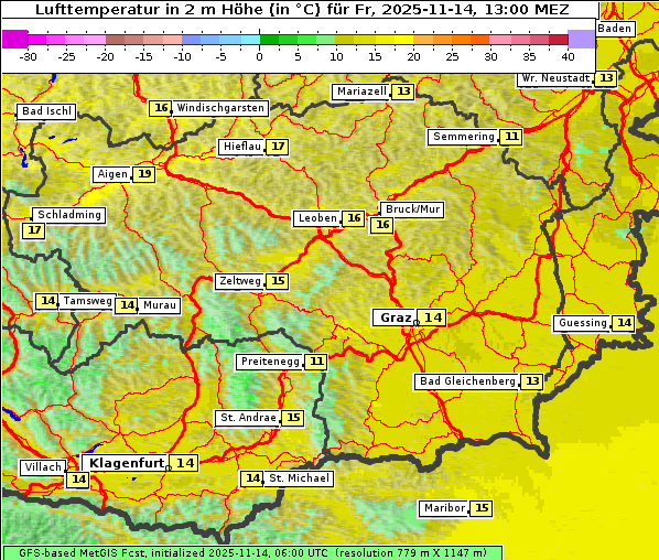 Temperatur, 14. 11. 2025