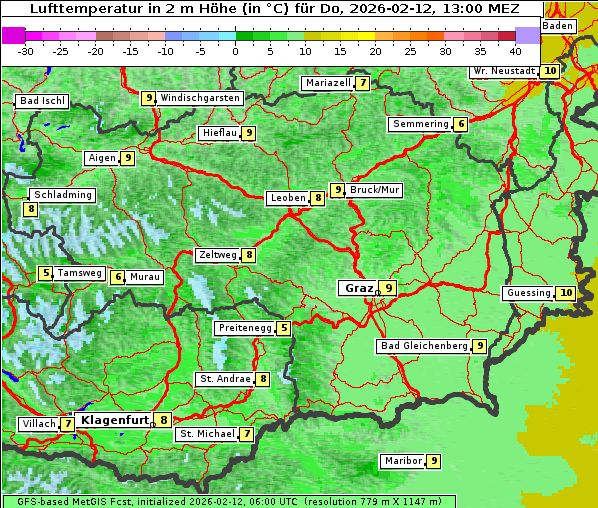 Temperatur, 12. 2. 2026