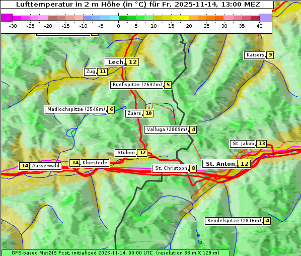 Temperatur, 14. 11. 2025