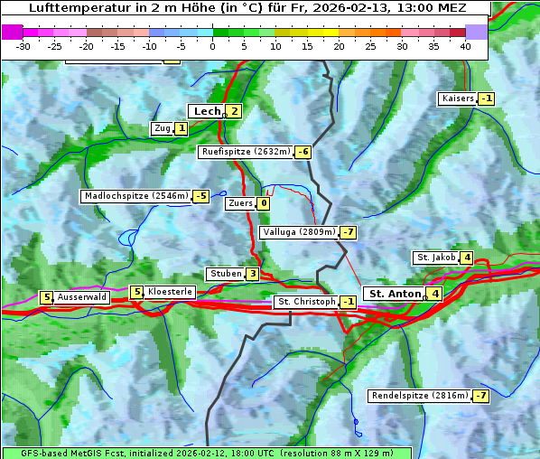 Temperatur, 13. 2. 2026