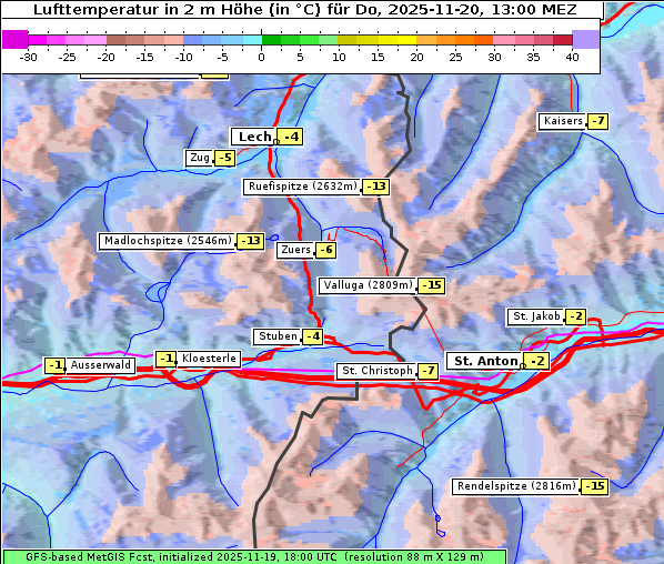 Temperatur, 20. 11. 2025